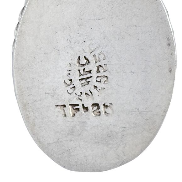 Oval Onyx Pendant | Vintage Mexico Taxco TF-28 | Sterling Silver 925 - Picture 5 of 7